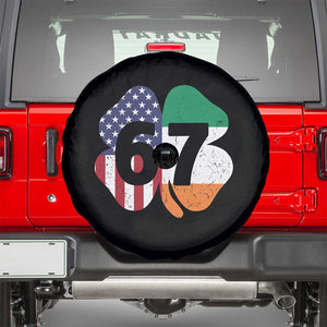 Six Seven 6 7 St Patricks Day Spare Tire Cover 67 Meme Irish American Ireland Flag Lucky Shamrocks TS10 Black Print Your Wear