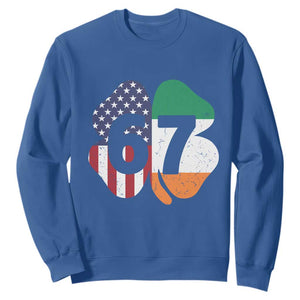 Six Seven 6 7 St Patricks Day Sweatshirt 67 Meme Irish American Ireland Flag Lucky Shamrocks TS10 Royal Blue Print Your Wear