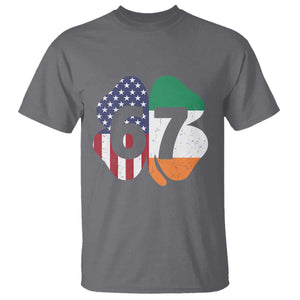 Six Seven 6 7 St Patricks Day T Shirt 67 Meme Irish American Ireland Flag Lucky Shamrocks TS10 Charcoal Print Your Wear