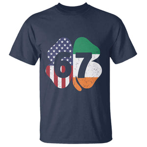 Six Seven 6 7 St Patricks Day T Shirt 67 Meme Irish American Ireland Flag Lucky Shamrocks TS10 Navy Print Your Wear