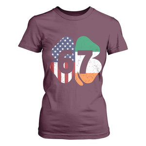 Six Seven 6 7 St Patricks Day T Shirt For Women 67 Meme Irish American Ireland Flag Lucky Shamrocks TS10 Maroon Print Your Wear