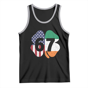 Six Seven 6 7 St Patricks Day Tank Top 67 Meme Irish American Ireland Flag Lucky Shamrocks TS10 Black Athletic Heather Print Your Wear