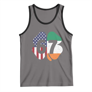Six Seven 6 7 St Patricks Day Tank Top 67 Meme Irish American Ireland Flag Lucky Shamrocks TS10 Deep Heather Black Print Your Wear
