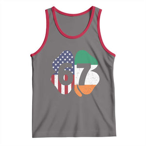 Six Seven 6 7 St Patricks Day Tank Top 67 Meme Irish American Ireland Flag Lucky Shamrocks TS10 Deep Heather Red Print Your Wear