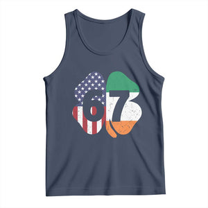 Six Seven 6 7 St Patricks Day Tank Top 67 Meme Irish American Ireland Flag Lucky Shamrocks TS10 Navy Print Your Wear
