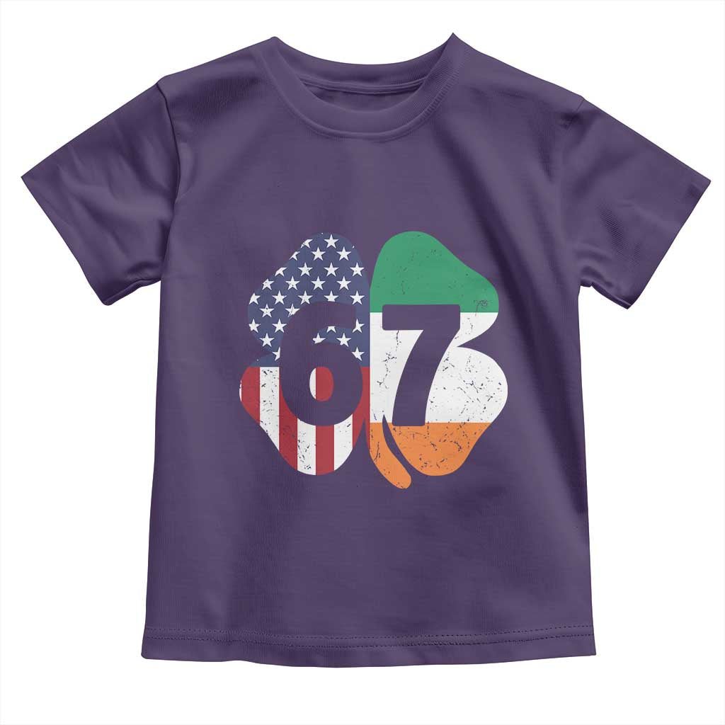 Six Seven 6 7 St Patricks Day Toddler T Shirt 67 Meme Irish American Ireland Flag Lucky Shamrocks TS10 Purple Print Your Wear