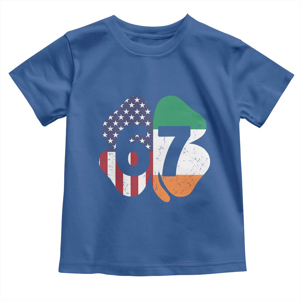 Six Seven 6 7 St Patricks Day Toddler T Shirt 67 Meme Irish American Ireland Flag Lucky Shamrocks TS10 Royal Blue Print Your Wear
