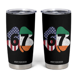 Six Seven 6 7 St Patricks Day Tumbler Cup 67 Meme Irish American Ireland Flag Lucky Shamrocks TS10 Black Print Your Wear