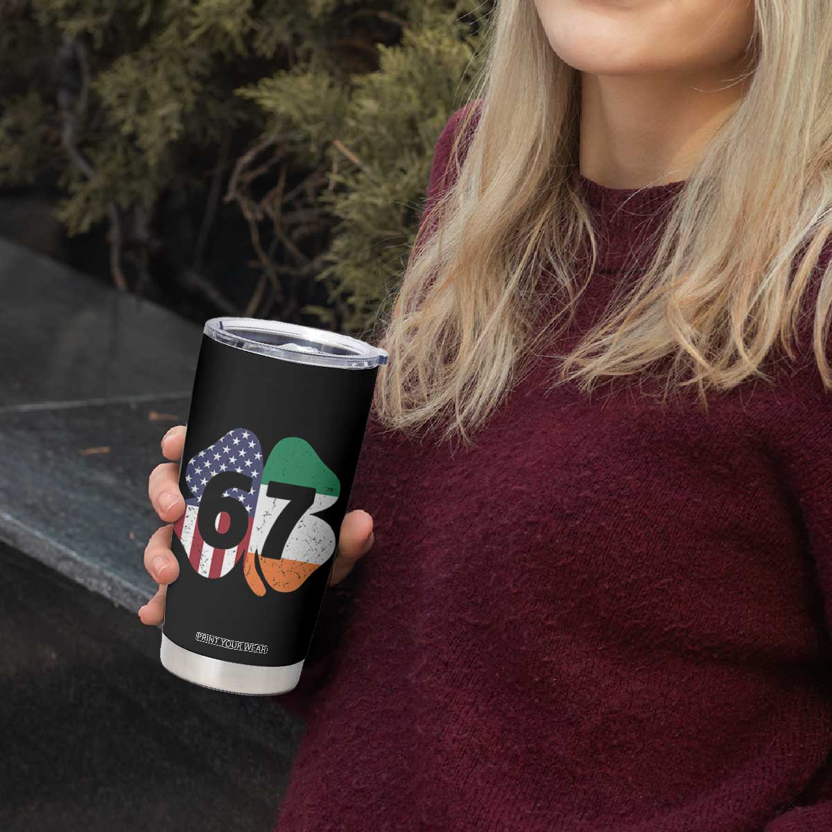 Six Seven 6 7 St Patricks Day Tumbler Cup 67 Meme Irish American Ireland Flag Lucky Shamrocks TS10 Print Your Wear