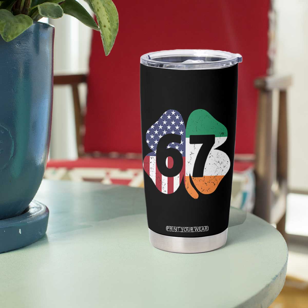 Six Seven 6 7 St Patricks Day Tumbler Cup 67 Meme Irish American Ireland Flag Lucky Shamrocks TS10 Print Your Wear