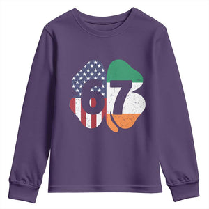 Six Seven 6 7 St Patricks Day Youth Sweatshirt 67 Meme Irish American Ireland Flag Lucky Shamrocks TS10 Purple Print Your Wear