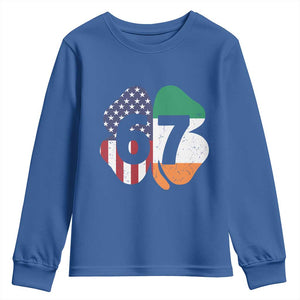 Six Seven 6 7 St Patricks Day Youth Sweatshirt 67 Meme Irish American Ireland Flag Lucky Shamrocks TS10 Royal Blue Print Your Wear