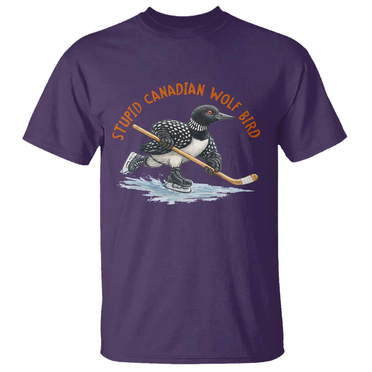 Stupid Canadian Wolf Bird T Shirt Funny Romance Hockey Fan LGBTQ+ TS10 Purple Print Your Wear