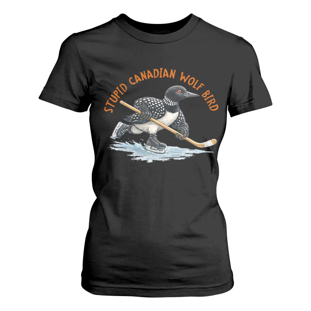 Stupid Canadian Wolf Bird T Shirt For Women Funny Romance Hockey Fan LGBTQ+ TS10 Black Print Your Wear