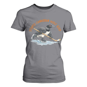 Stupid Canadian Wolf Bird T Shirt For Women Funny Romance Hockey Fan LGBTQ+ TS10 Charcoal Print Your Wear
