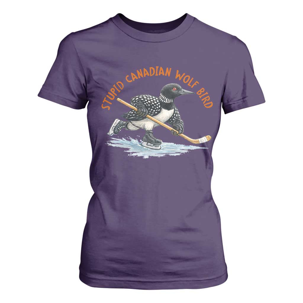 Stupid Canadian Wolf Bird T Shirt For Women Funny Romance Hockey Fan LGBTQ+ TS10 Purple Print Your Wear