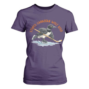 Stupid Canadian Wolf Bird T Shirt For Women Funny Romance Hockey Fan LGBTQ+ TS10 Purple Print Your Wear