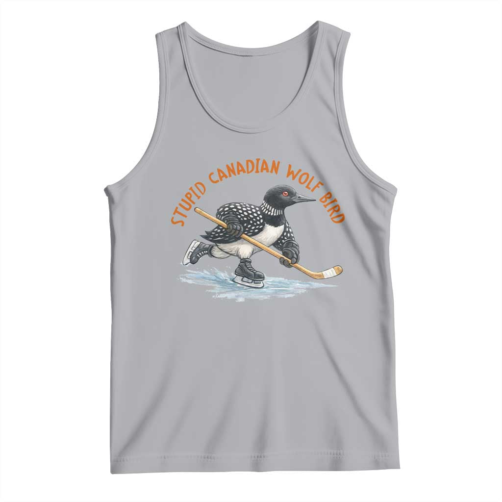 Stupid Canadian Wolf Bird Tank Top Funny Romance Hockey Fan LGBTQ+ TS10 Athletic Heather Print Your Wear