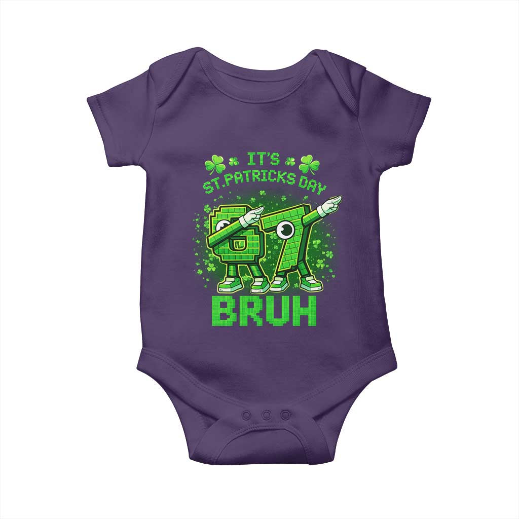 Its St Patricks Day 67 Bruh Baby Onesie Funny Shamrock Six Seven 6 7 Meme Gen Alpha TS10 Purple Print Your Wear