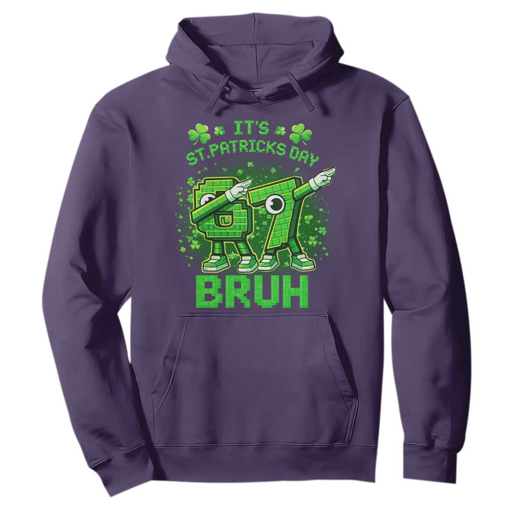 Its St Patricks Day 67 Bruh Hoodie Funny Shamrock Six Seven 6 7 Meme Gen Alpha TS10 Purple Print Your Wear