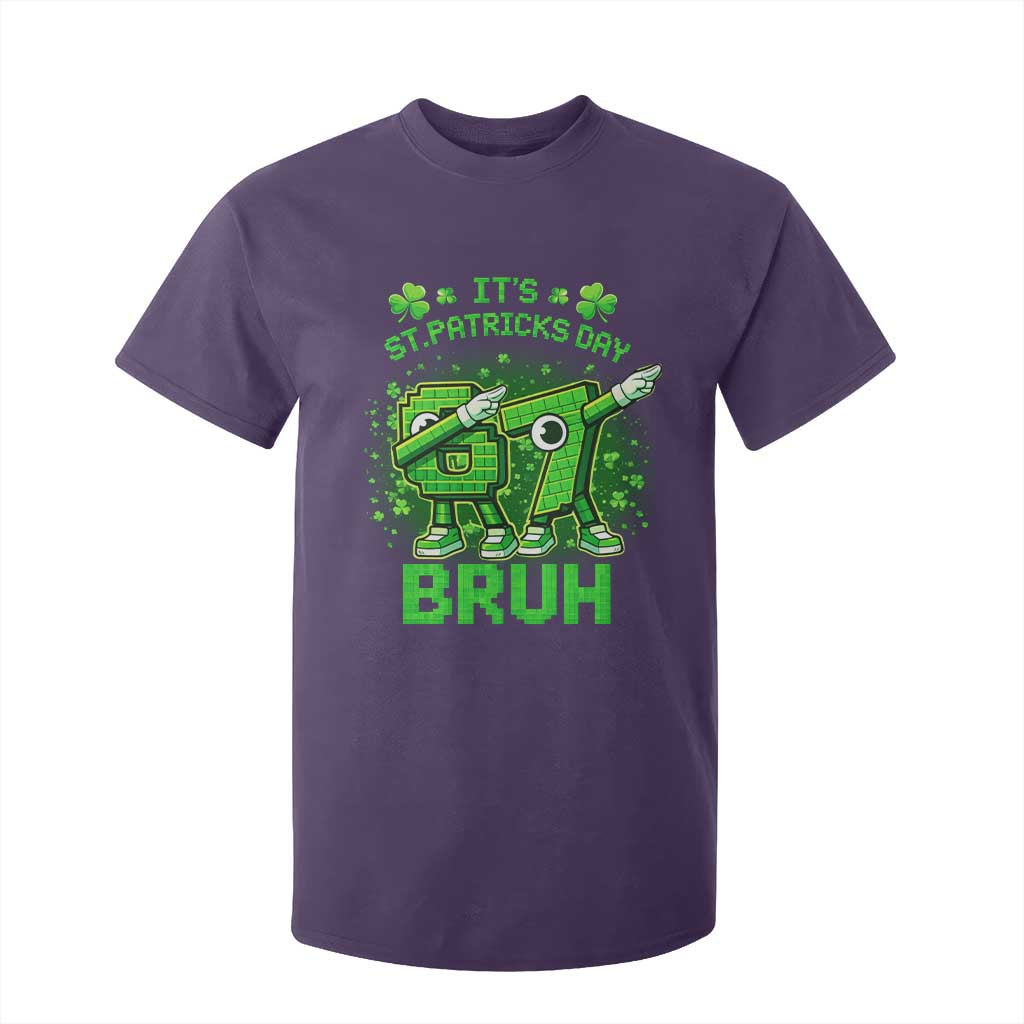 Its St Patricks Day 67 Bruh T Shirt For Kid Funny Shamrock Six Seven 6 7 Meme Gen Alpha TS10 Purple Print Your Wear