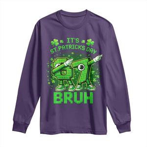 Its St Patricks Day 67 Bruh Long Sleeve Shirt Funny Shamrock Six Seven 6 7 Meme Gen Alpha TS10 Purple Print Your Wear