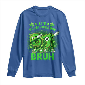 Its St Patricks Day 67 Bruh Long Sleeve Shirt Funny Shamrock Six Seven 6 7 Meme Gen Alpha TS10 Royal Blue Print Your Wear