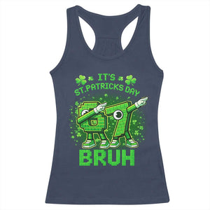 Its St Patricks Day 67 Bruh Racerback Tank Top Funny Shamrock Six Seven 6 7 Meme Gen Alpha TS10 Navy Print Your Wear