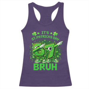 Its St Patricks Day 67 Bruh Racerback Tank Top Funny Shamrock Six Seven 6 7 Meme Gen Alpha TS10 Purple Print Your Wear