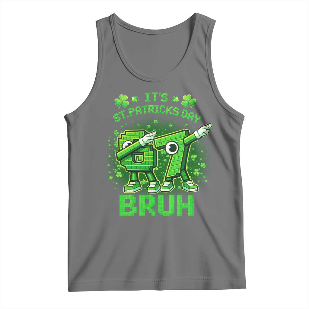 Its St Patricks Day 67 Bruh Tank Top Funny Shamrock Six Seven 6 7 Meme Gen Alpha TS10 Black Heather Print Your Wear
