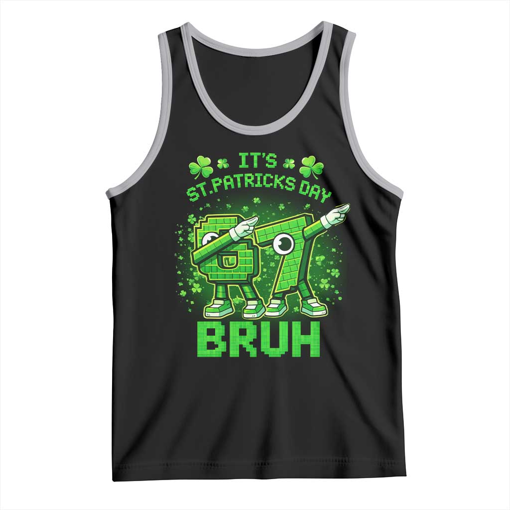 Its St Patricks Day 67 Bruh Tank Top Funny Shamrock Six Seven 6 7 Meme Gen Alpha TS10 Black Athletic Heather Print Your Wear