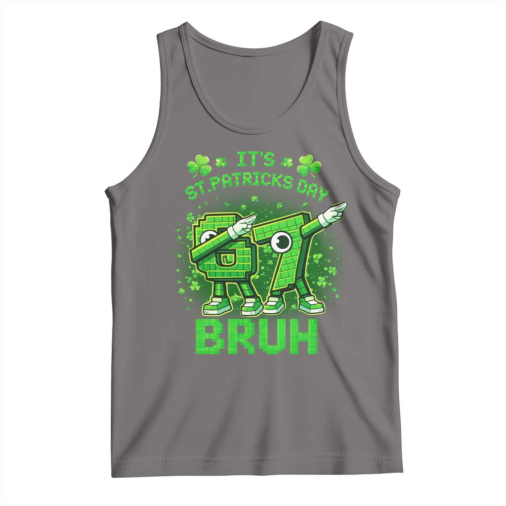 Its St Patricks Day 67 Bruh Tank Top Funny Shamrock Six Seven 6 7 Meme Gen Alpha TS10 Deep Heather Print Your Wear