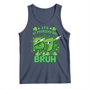 Its St Patricks Day 67 Bruh Tank Top Funny Shamrock Six Seven 6 7 Meme Gen Alpha TS10 Navy Print Your Wear