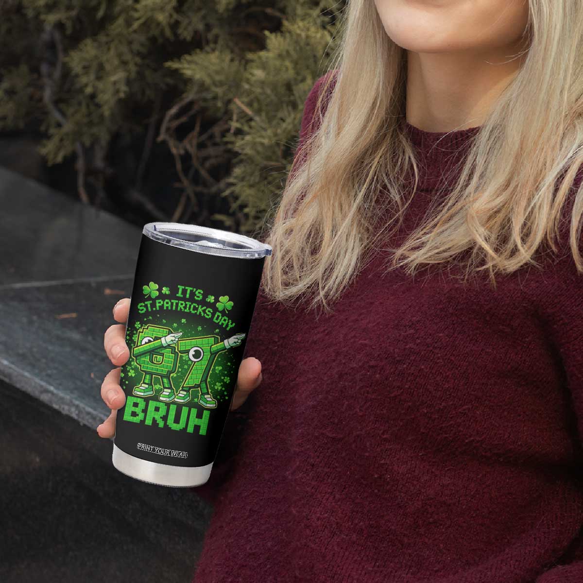 Its St Patricks Day 67 Bruh Tumbler Cup Funny Shamrock Six Seven 6 7 Meme Gen Alpha TS10 Print Your Wear