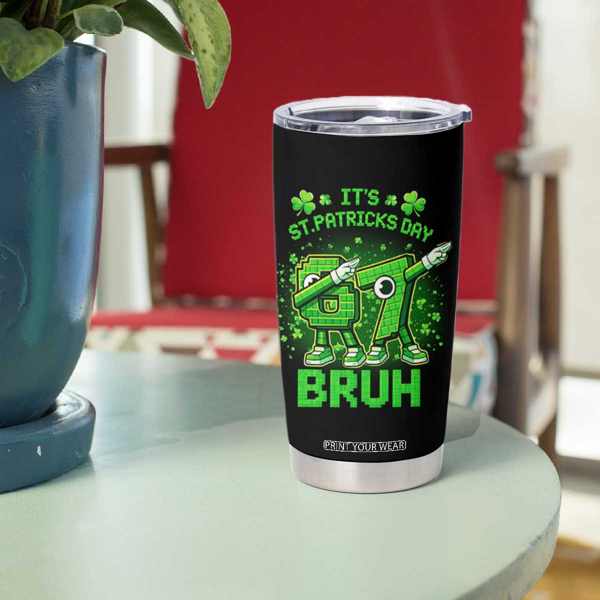 Its St Patricks Day 67 Bruh Tumbler Cup Funny Shamrock Six Seven 6 7 Meme Gen Alpha TS10 Print Your Wear