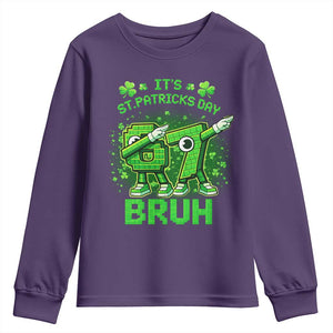 Its St Patricks Day 67 Bruh Youth Sweatshirt Funny Shamrock Six Seven 6 7 Meme Gen Alpha TS10 Purple Print Your Wear