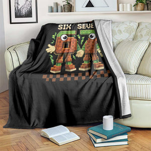 Six Seven Brainrot Italian Funny 67 Throw Blanket Checkered Kids Gaming Meme TS10 Print Your Wear