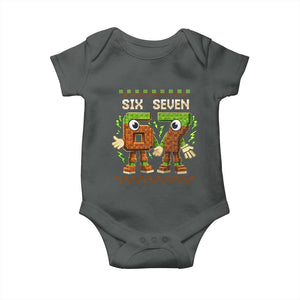 Six Seven Brainrot Italian Funny 67 Baby Onesie Checkered Kids Gaming Meme TS10 Dark Heather Print Your Wear