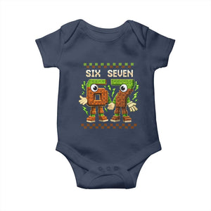 Six Seven Brainrot Italian Funny 67 Baby Onesie Checkered Kids Gaming Meme TS10 Navy Print Your Wear