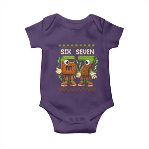 Six Seven Brainrot Italian Funny 67 Baby Onesie Checkered Kids Gaming Meme TS10 Purple Print Your Wear