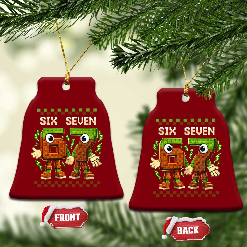 Six Seven Brainrot Italian Funny 67 Ceramic Ornament Checkered Kids Gaming Meme TS10 Print Your Wear