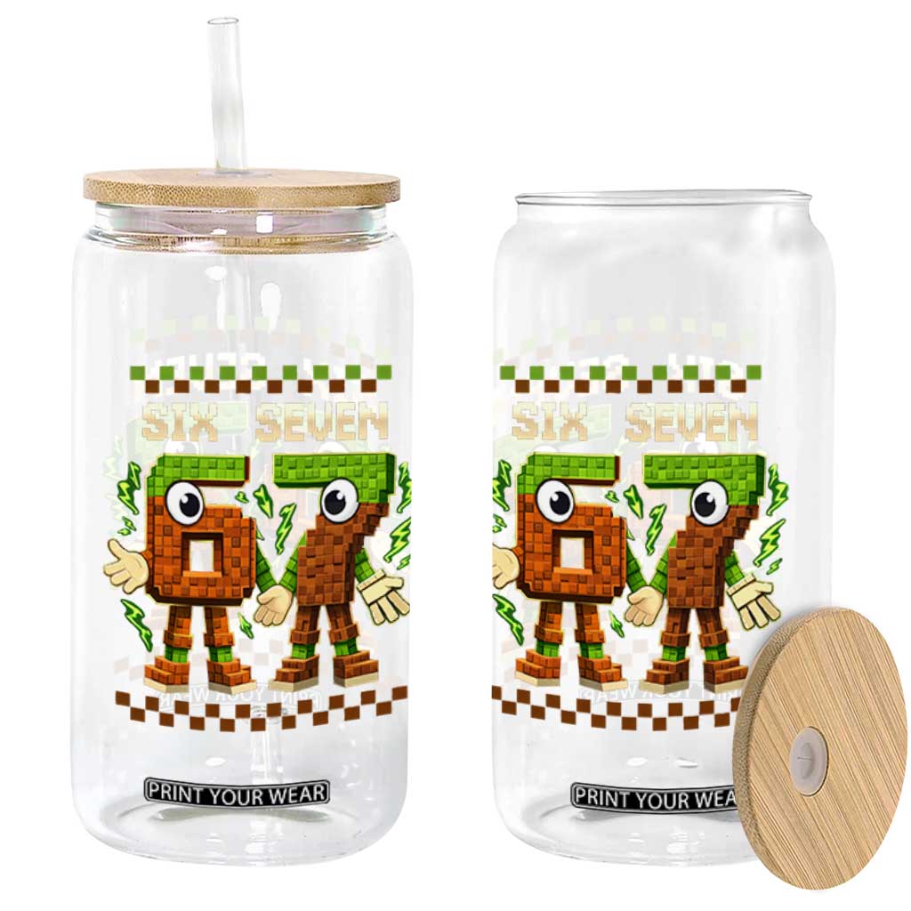 Six Seven Brainrot Italian Funny 67 Glass Can Checkered Kids Gaming Meme TS10 Print Your Wear