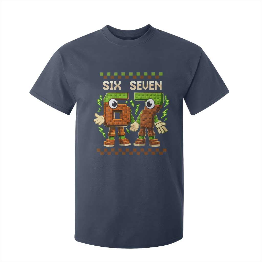 Six Seven Brainrot Italian Funny 67 T Shirt For Kid Checkered Kids Gaming Meme TS10 Navy Print Your Wear