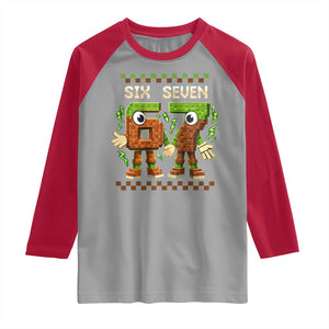 Six Seven Brainrot Italian Funny 67 Raglan Shirt Checkered Kids Gaming Meme TS10 Sport Gray Red Print Your Wear
