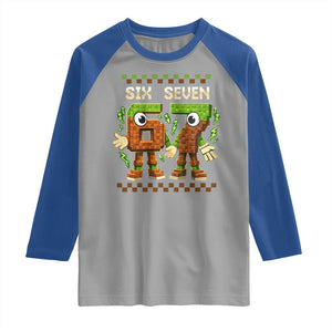 Six Seven Brainrot Italian Funny 67 Raglan Shirt Checkered Kids Gaming Meme TS10 Sport Gray Royal Print Your Wear