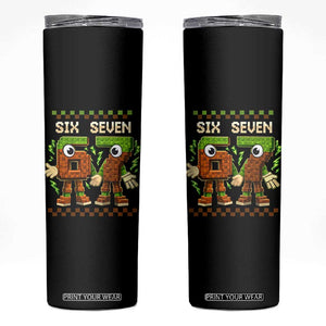 Six Seven Brainrot Italian Funny 67 Skinny Tumbler Checkered Kids Gaming Meme TS10 Black Print Your Wear