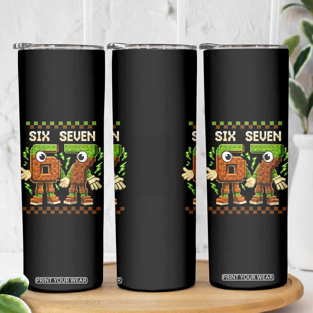 Six Seven Brainrot Italian Funny 67 Skinny Tumbler Checkered Kids Gaming Meme TS10 Print Your Wear