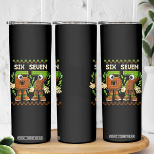 Six Seven Brainrot Italian Funny 67 Skinny Tumbler Checkered Kids Gaming Meme TS10 Print Your Wear