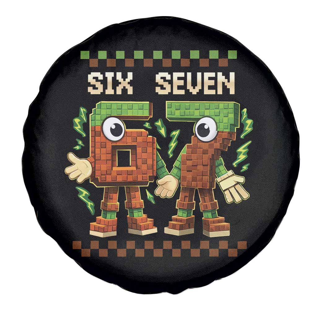 Six Seven Brainrot Italian Funny 67 Spare Tire Cover Checkered Kids Gaming Meme TS10 Print Your Wear