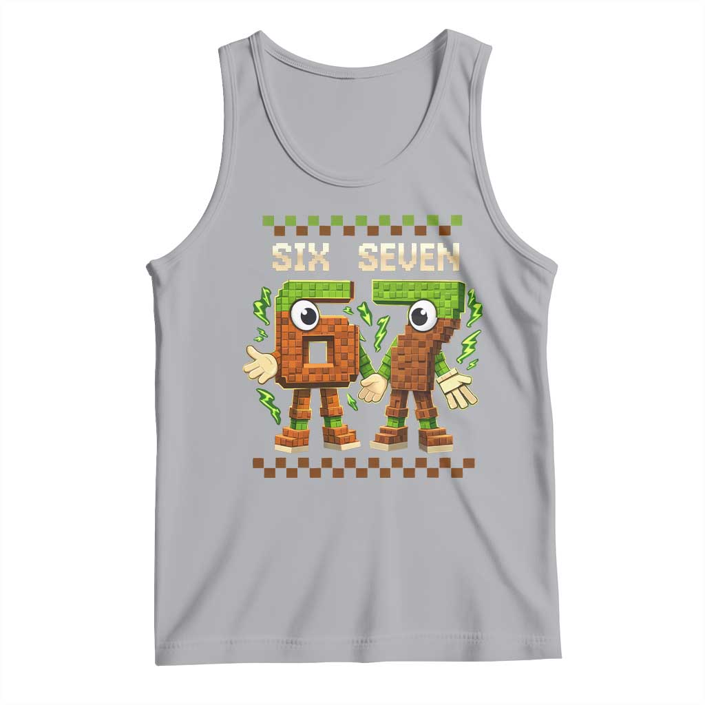 Six Seven Brainrot Italian Funny 67 Tank Top Checkered Kids Gaming Meme TS10 Athletic Heather Print Your Wear